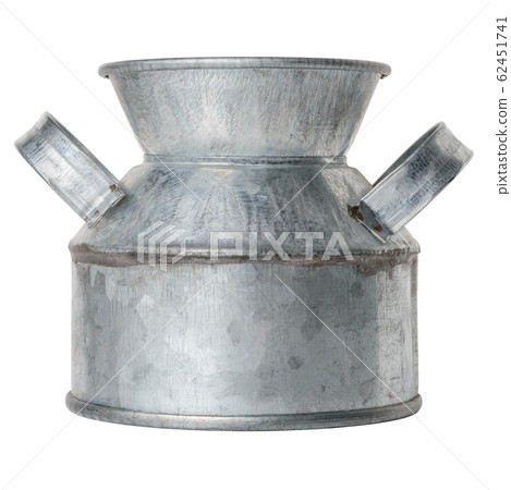 Empty rustic zinc-plated metal vessel 62451741