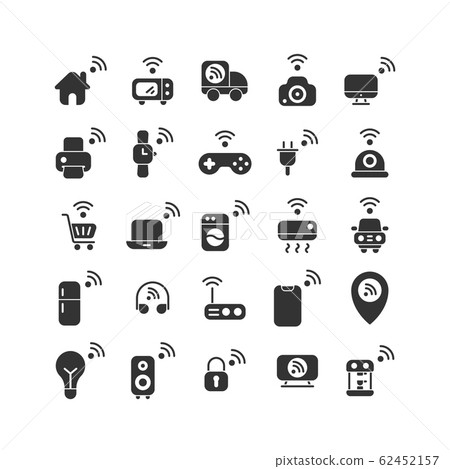 Internet of Things solid icon set. Vector and 62452157