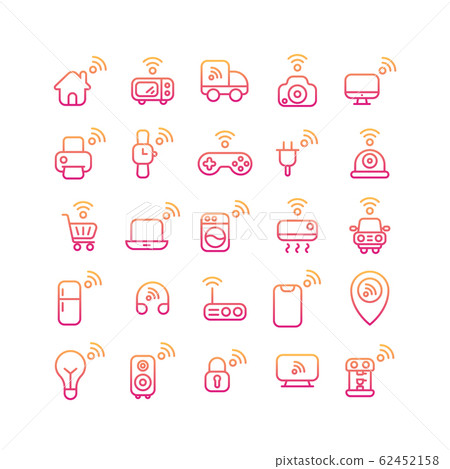 Internet of Things gradient icon set. Vector and 62452158