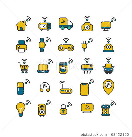 Internet of Things filled outline icon set. Vector Internet of Things filled outline icon set. Vector 62452160