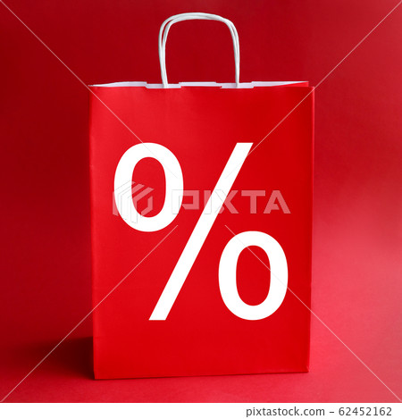 Red packet with percent sign closeup background Red packet with percent sign closeup background 62452162