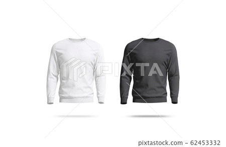 Blank black and white sweatshirt mock up set, front view Blank black and white sweatshirt mock up set, front view 62453332