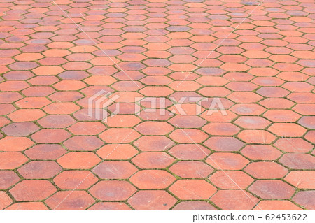 Brick-lined promenade, stone pavement, full surface 62453622