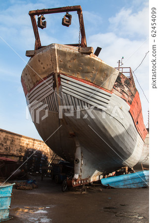 Wooden fishing boat in the port, Essaouira 62454099
