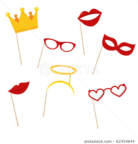 Modern vector illustration of photo booth props. Modern vector illustration of photo booth props. 62454644