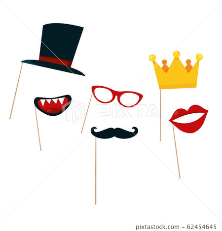 Modern vector illustration of photo booth props. Modern vector illustration of photo booth props. 62454645