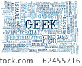 Concept in the form of a cloud of words associated with the term Geek 62455716
