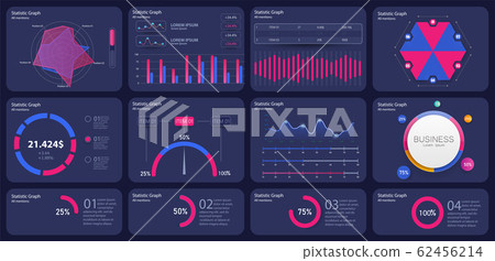 Charts, admin dashboard. Financial analytical...-插圖素材 [62456214] - PIXTA圖庫