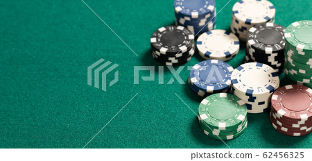 Poker table in casino top view 62456325