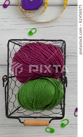 Background with knitting tools and accesories for 62456975