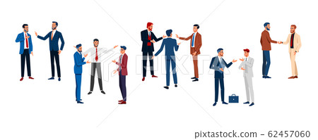 Business forum. Set businessmen different poses isolated flat vector illustration. 62457060