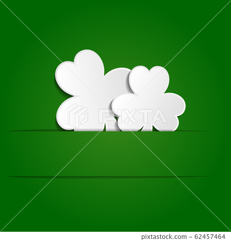 vector paper white shamrock on green background vector paper white shamrock on green background 62457464