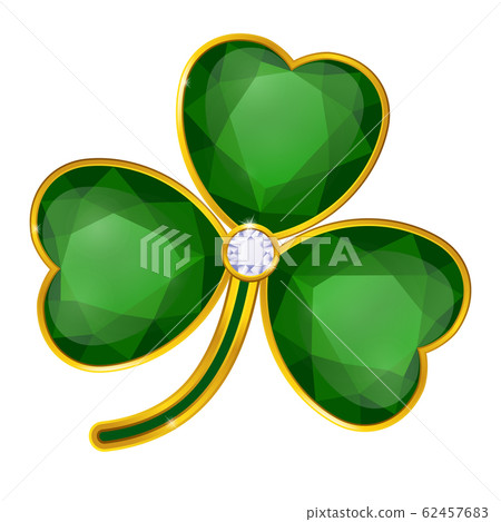 vector shamrock badge with emeralds on white background vector shamrock badge with emeralds on white background 62457683