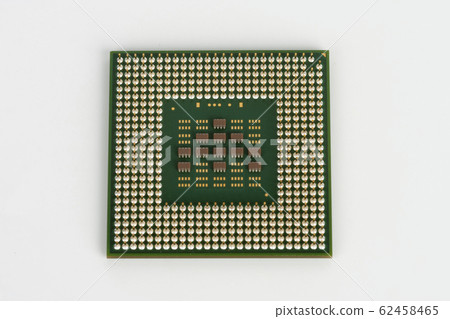 Close up of laptop processor on white background Close up of laptop processor on white background 62458465
