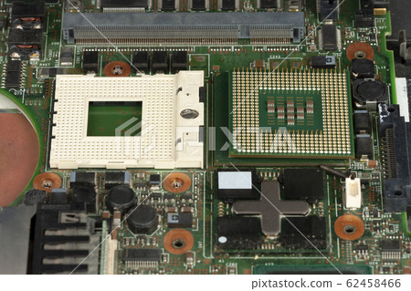 Close up of  laptop processor  with empty socket 62458466