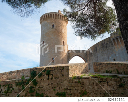 Castle of Bellver rising on hill above Palma de Castle of Bellver rising on hill above Palma de 62459131