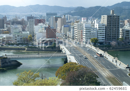 Hiroshima cityscape seen from the observation room Hiroshima cityscape seen from the observation room 62459681