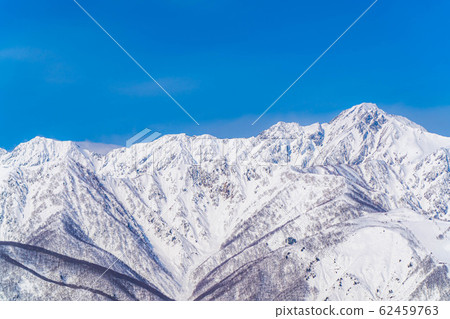 從白澤山口看的冬天的白馬三山[長野縣] 62459763
