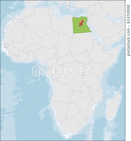 Where Is Egypt Located On The Map Arab Republic Of Egypt Location On Africa Map - Stock Illustration  [62459998] - Pixta