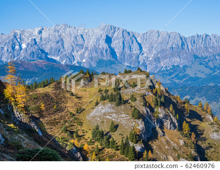 Peaceful autumn Alps mountain sunny view from 62460976
