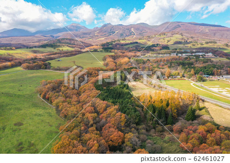 Nasu plateau and Mt.Nasu, sunny, drone shooting, Nasu plateau and Mt.Nasu, sunny, drone shooting, 62461027