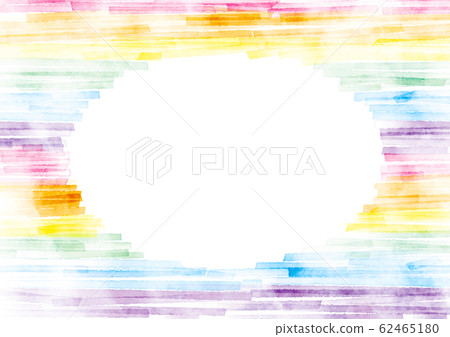 Rainbow-colored oval frame watercolor 62465180