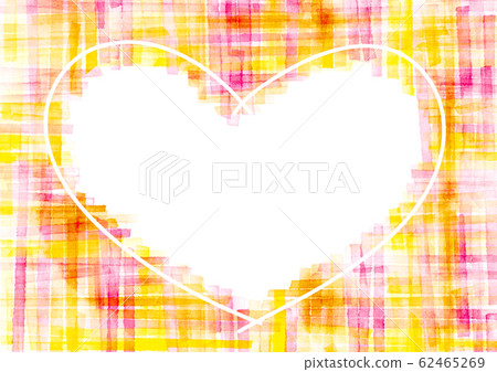 Orange and pink heart frame watercolor Orange and pink heart frame watercolor 62465269