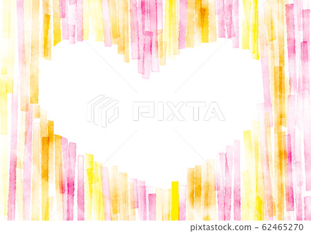 Orange and pink heart frame watercolor Orange and pink heart frame watercolor 62465270