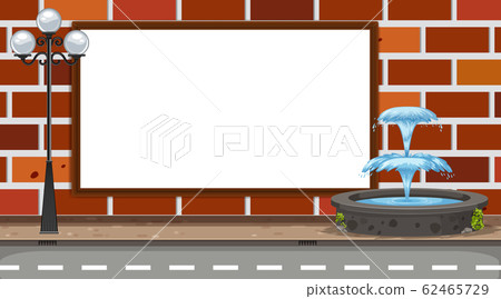 Board template with fountain and street lamp Board template with fountain and street lamp 62465729
