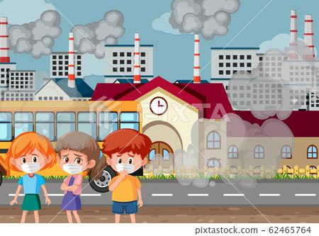 scene with three kids wearing mask in front of scene with three kids wearing mask in front of 62465764