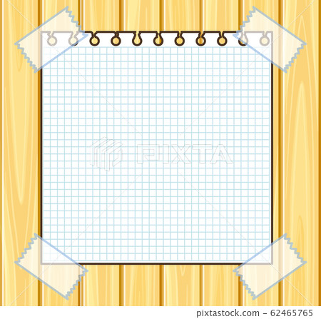 Banner template with grid paper on wooden board 62465765