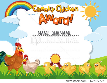 Certificate template for cheeky chicken award with Certificate template for cheeky chicken award with 62465774