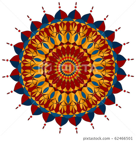 Mandala pattern design in red and blue colors Mandala pattern design in red and blue colors 62466501