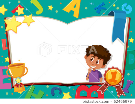 Banner template with happy boy and english Banner template with happy boy and english 62466979