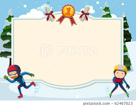 Banner template with people iceskating in Banner template with people iceskating in 62467023