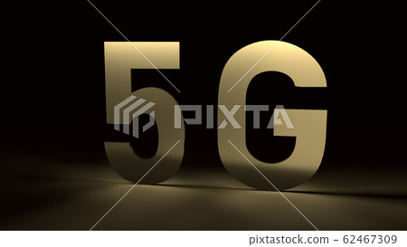 The 5g gold in the dark 3d rendering for technology content. 62467309