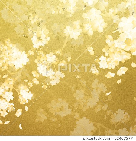 背景-日本-日本紙-日本風格-日本圖案-春天櫻桃樹枝金葉 背景-日本-日本紙-日本風格-日本圖案-春天櫻桃樹枝金葉 62467577
