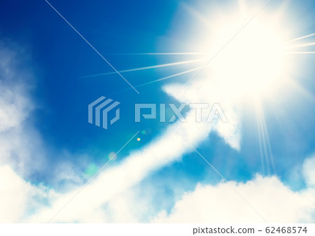 Rising arrow cloud floating in blue sky Rising arrow cloud floating in blue sky 62468574