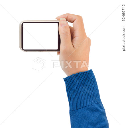 Photo camera in hand 62469742