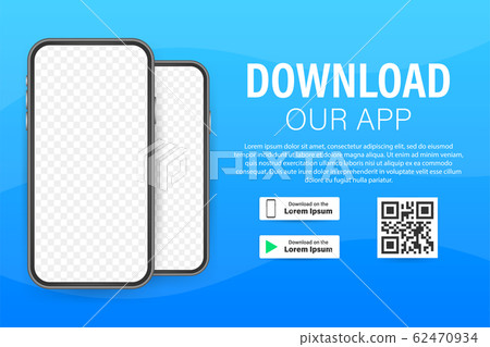 Download page of the mobile app. Empty screen - Stock Illustration ...