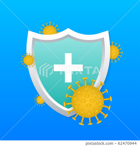 Immune system concept. Medical shield surrounded - Stock Illustration ...