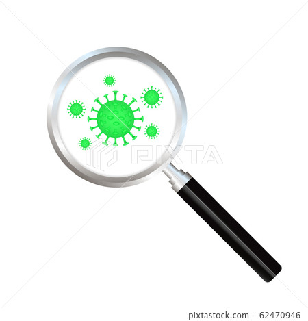 Bacteria and virus under the magnifying glass. Bacteria and virus under the magnifying glass. 62470946