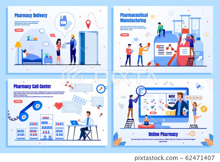 Pharmaceutical Online Business Vector Web Banners 62471407