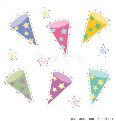 Various party crackers, dotted outline Various party crackers, dotted outline 62471973