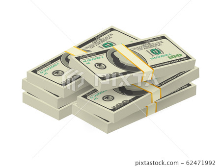Hundred dollar bill on white background. Money. 62471992