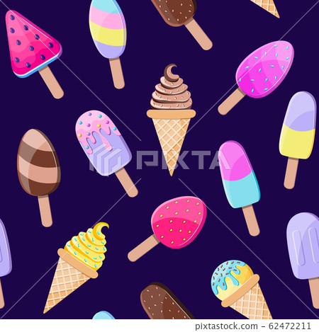 pattern with colorful ice cream pattern with colorful ice cream 62472211
