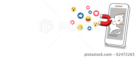 Cute cat want social media icon 62472265