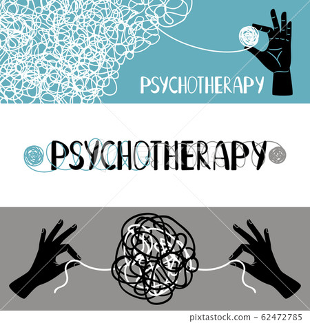 Psychotherapy concept banners set 62472785