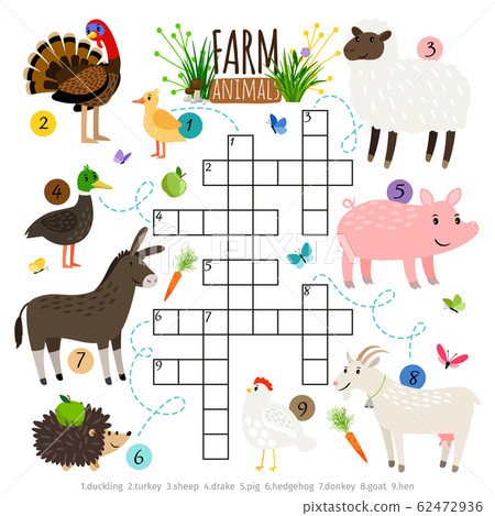 Ffarm animals crossword for kids Ffarm animals crossword for kids 62472936