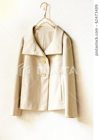 Close up of white jacket on white back 62473489